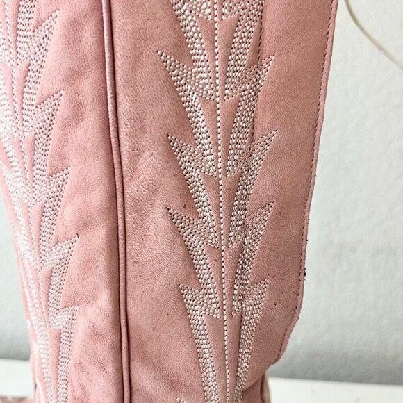 Lane LEXINGTON Over the Knee Womens Cowboy Boots 6 Pink Western Cowgirl Lace up - Picture 6 of 15